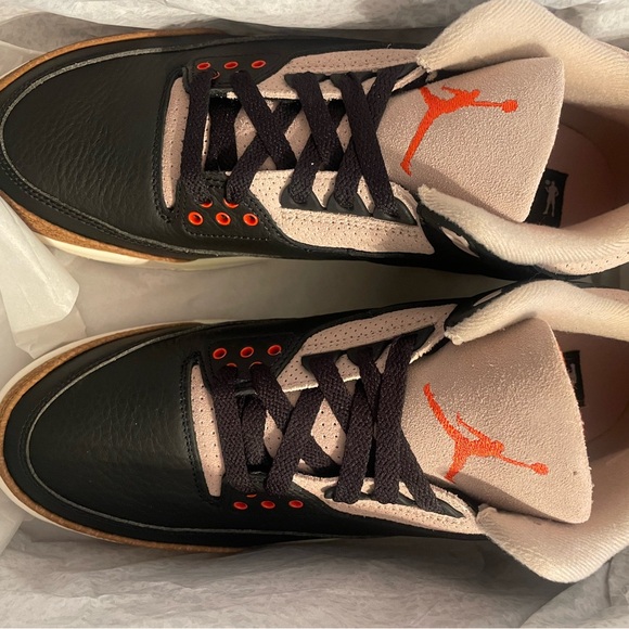 Jordan 3 Retro Desert Elephant Black and Orange Men's Sneakers